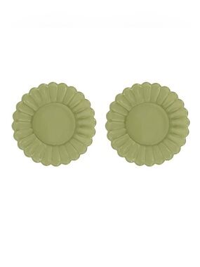 ✨NEW🌸Target Bullseye Playground 2026 Green Flower Shaped Glass Plates🍽️
